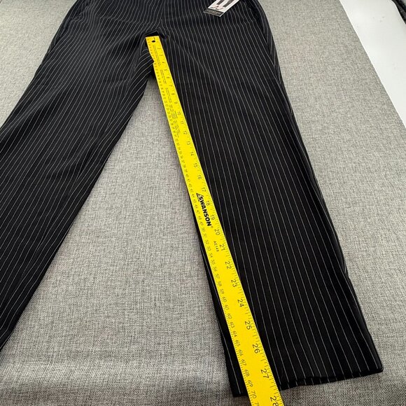 NEW The Knit Trouser By Liverpool Striped Dressy Ankle Pants Viscose Blend Black - Picture 6 of 14